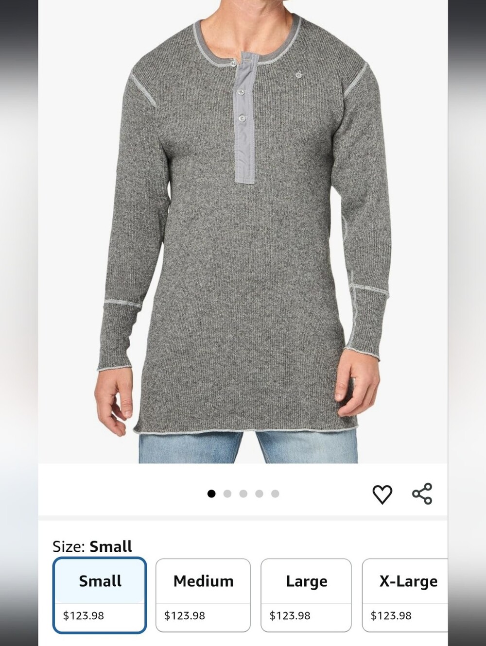 Bundle Of 2 Men's Gray  Wool Long-Sleeve Henley Knit Shirt